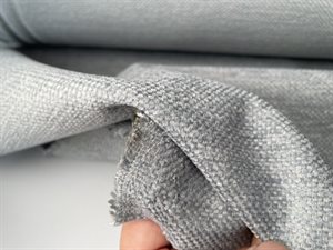 Møbelstof - med velour agtig overflade i blid jeansblå, restestykke på 2,25 meter